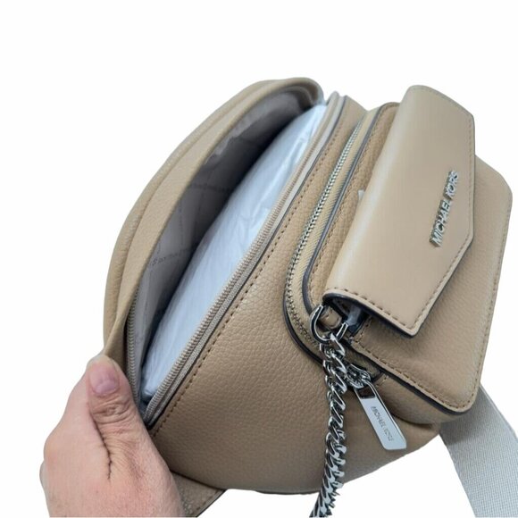 ❤️Michael Kors Bag Purse Maisie 2 In 1 Waist Pack Fanny Belt MK Tan Travel Tan - Picture 4 of 5